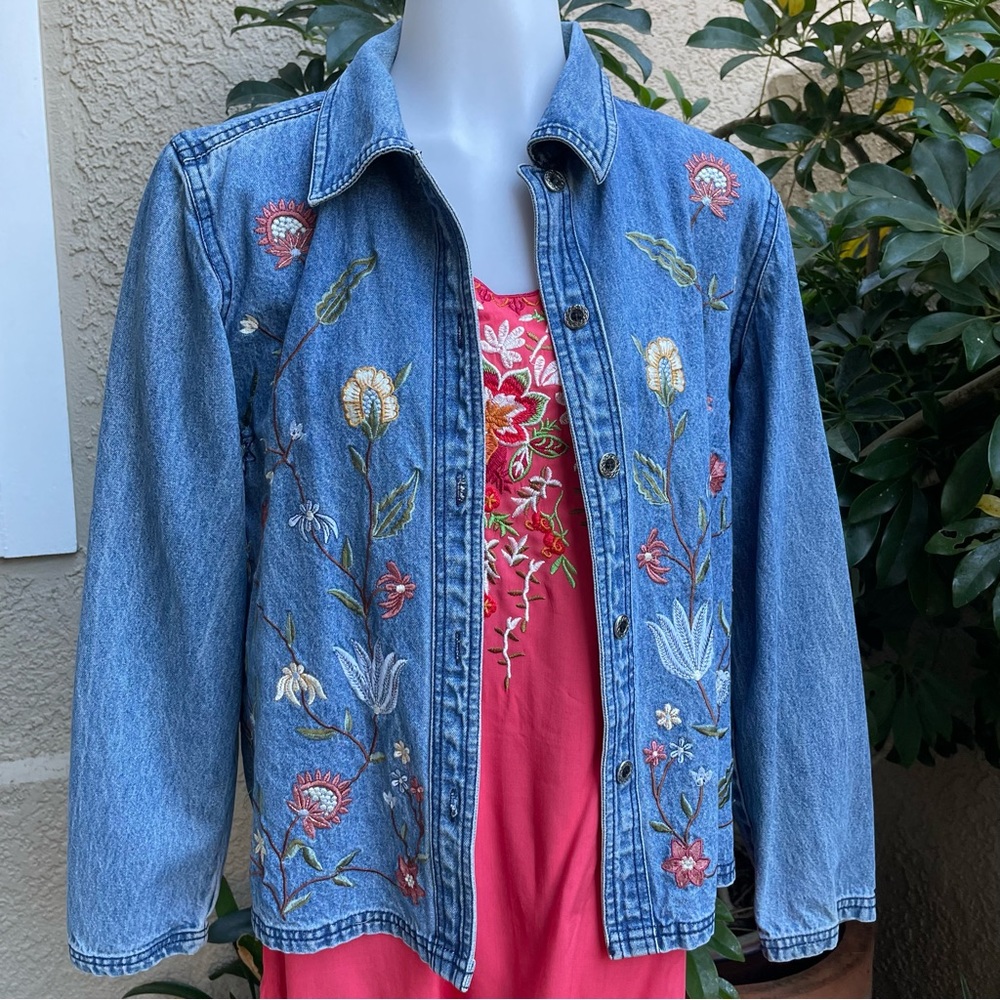 Vintage Shaver Lake denim jacket with embroidery in front